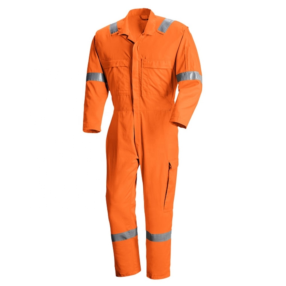 Wholesale Men Safety Fire Retardant Coverall Industrial Workwear Mechanics Oil Resistant Fireproof Working FR Coveralls