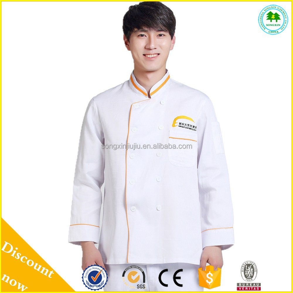 High Quality Chef Uniform Restaurant Chef Coat Uniform Chef Jackets for Restaurant Bar Polyester / Cotton for Unisex TWILL