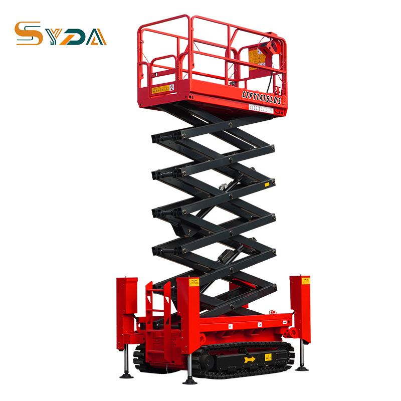 Manufacturers provide scissor lift motor driving all rough terrain with legs and CE ISO for lamps indoor outdoor installation