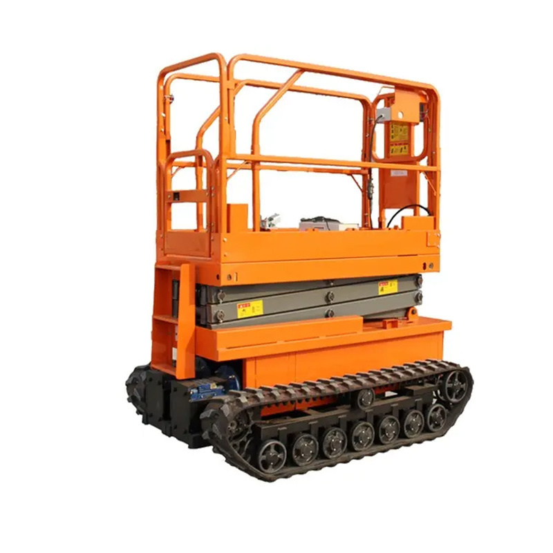 Low factory price track crawler 450kg tracked scissor lift auto-leveling self leveling with legs lift tables hoists lifter lifts