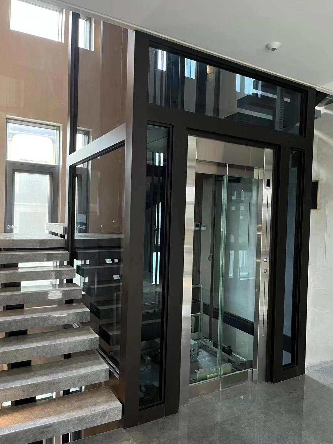 Shopping mall small  home safety lifts and elevators stairs with glass construction hoists disabled lifting platforms for older