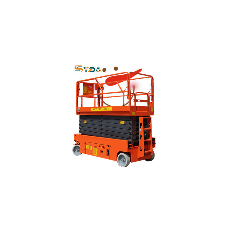 Hot selling in stock 8m folding electric scaffold lifting table for outdoor working motor driving outwork cherry picker lift