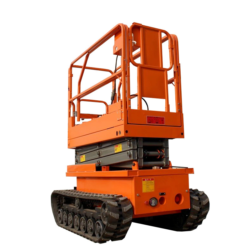 Low factory price track crawler 450kg tracked scissor lift auto-leveling self leveling with legs lift tables hoists lifter lifts