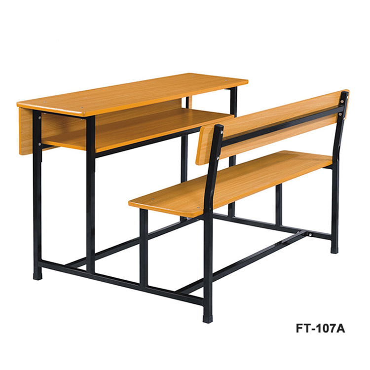 (Furniture2) table and bench sets , Double seat wooden school desk