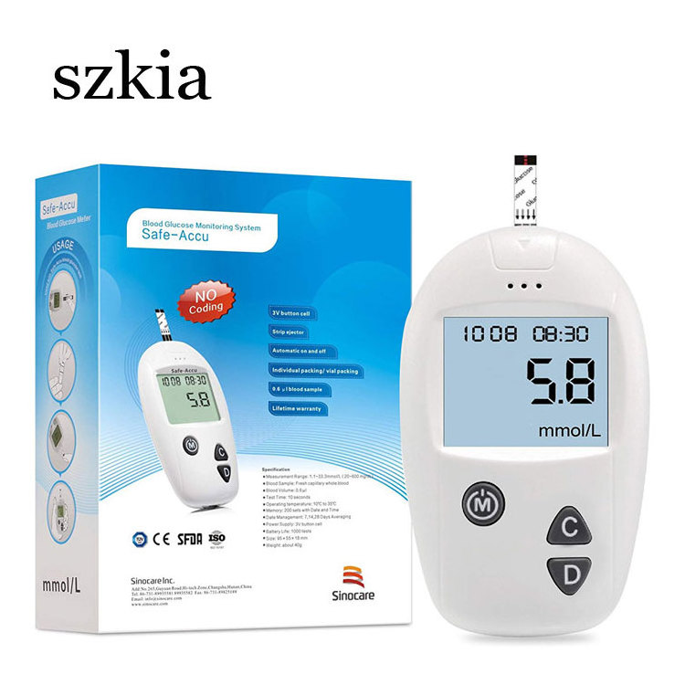 Sinocare  accu glucose meter glucometer glucometro blood sugar monitor blood glucose meter with 50 pcs diabetic test Strips