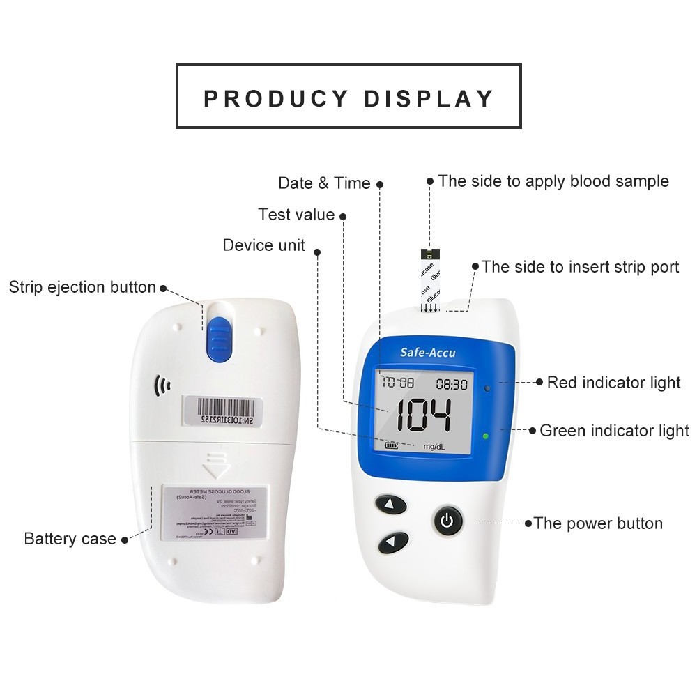 safe-accu2 digital blood glucose monitor blood glucose meter , portable glucometer to test blood sugar