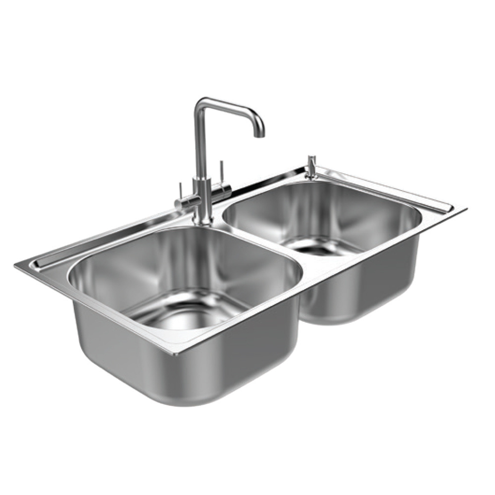 Pressed Stainless Steel Kitchen Sink Factory Price Double Bowl Undermount Kitchen Sinks With Accessories