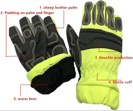 SONICE Manufacturer Flame Resistant Fire Retardant Anti Heat Fire Proof Fire Fighter Gloves Rescue Gloves