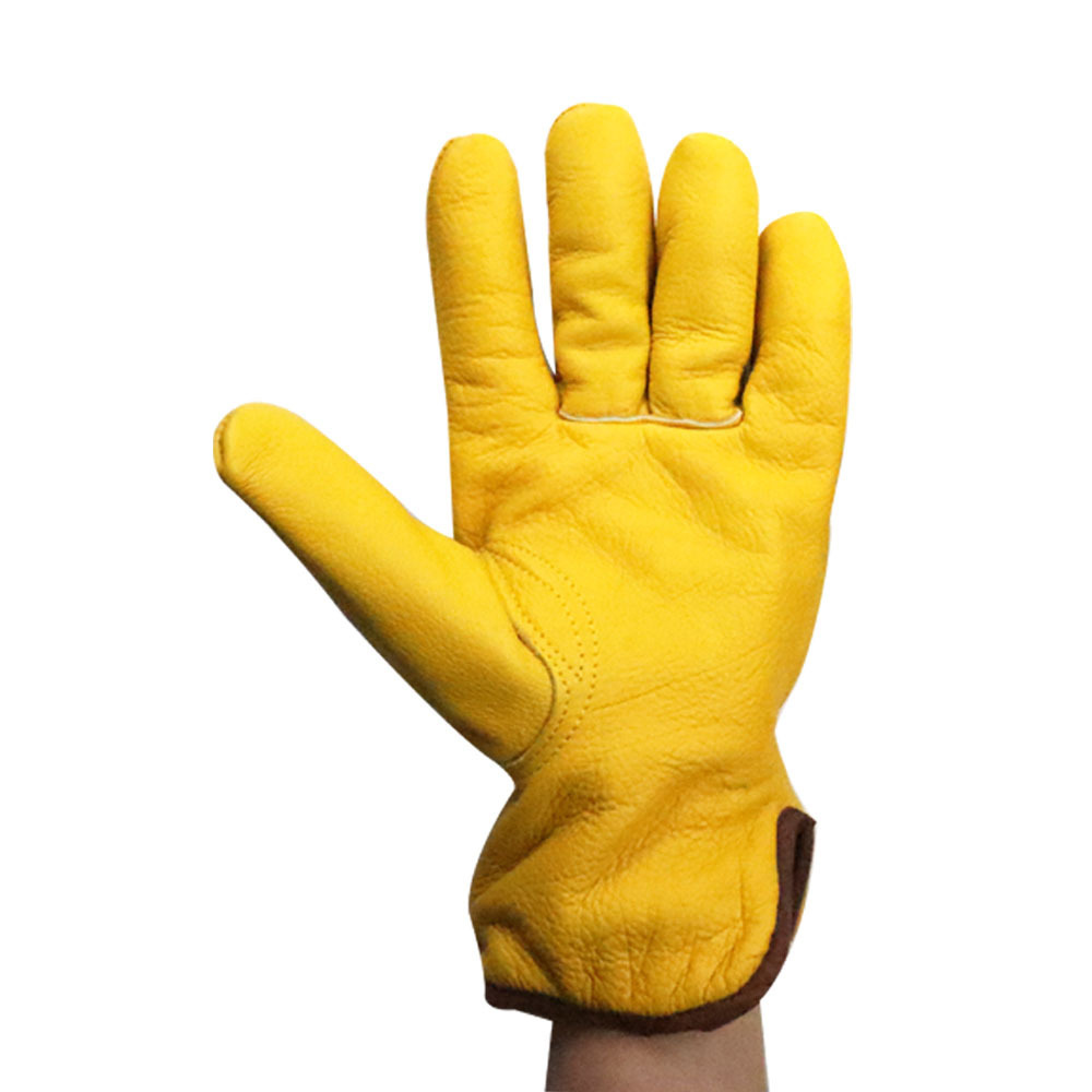 SONICE Leather Men Tpr Working Wear Anti Resistant  Goatskin Industrial Winter Impact Safety Gloves