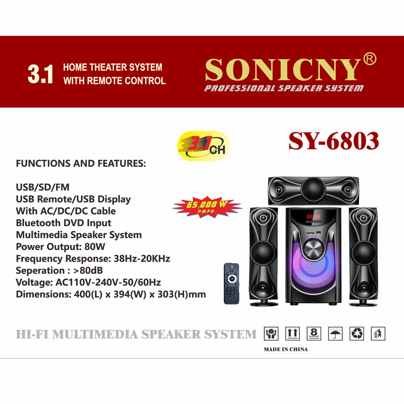 Excellent Sound 3.1 Home Theater Speaker System With Usb Sd Fm Remote Subwoofer System Live