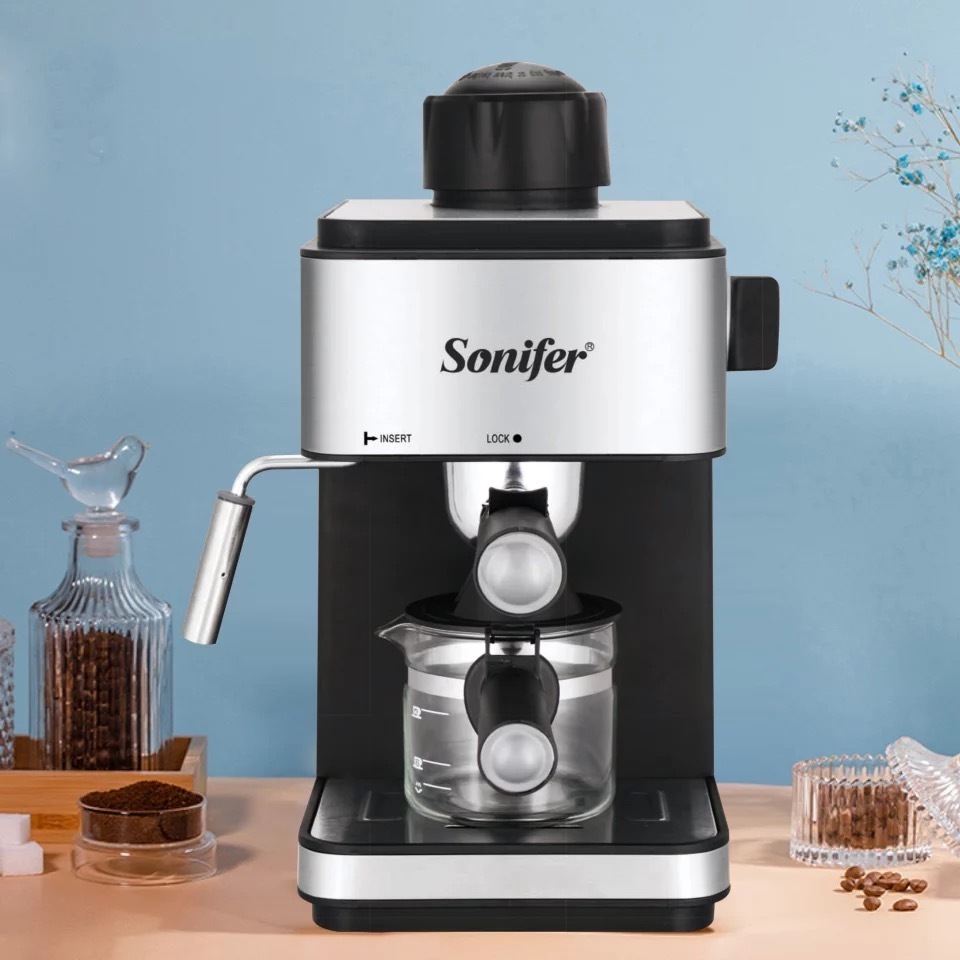 Sonifer SF-3557 electric 4 cup coffee machine home appliances automatic steam cappuccino espresso maker