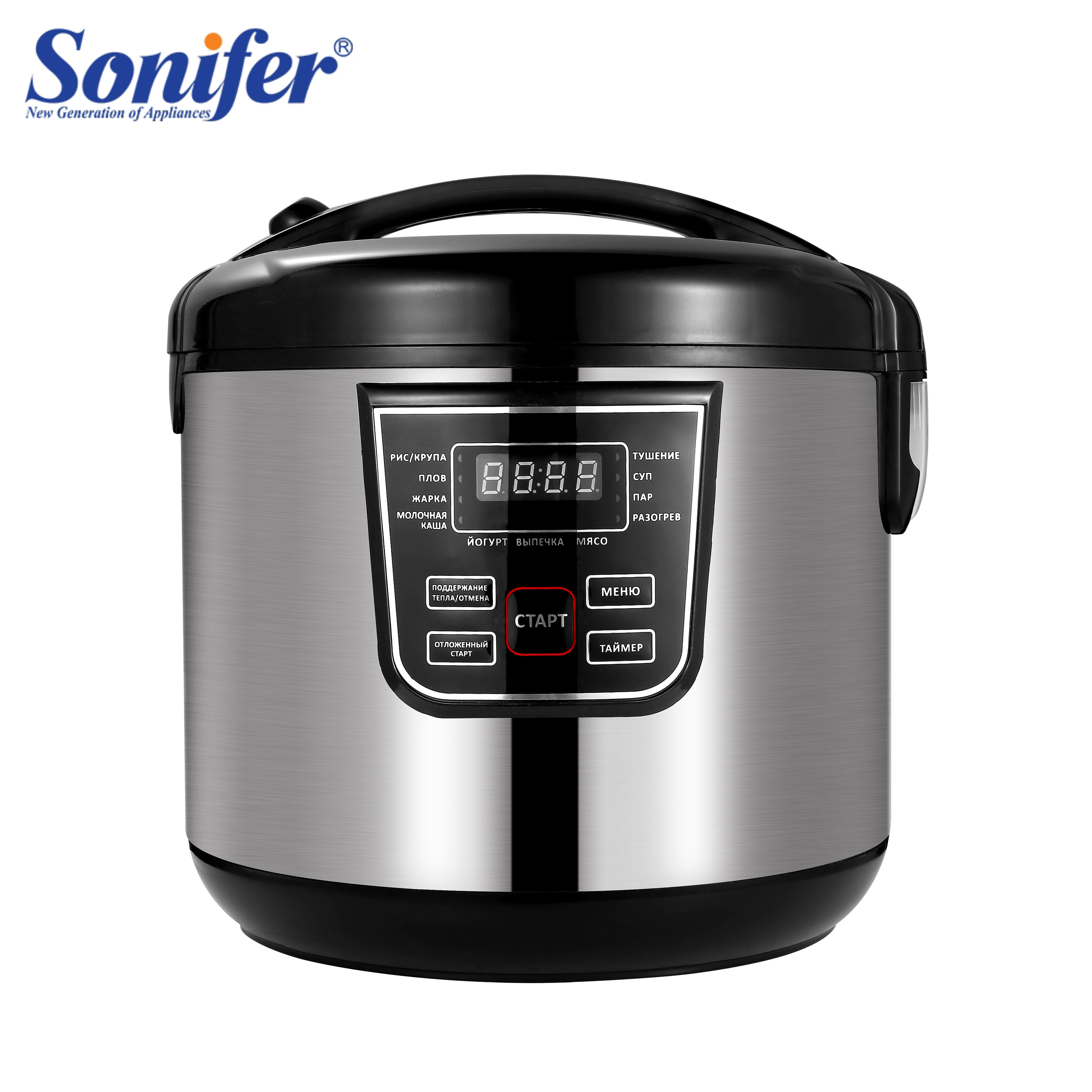 Sonifer SF-4012 household 220V big 5l heating plate LED display digital stainless steel case automatic rice cooker electric