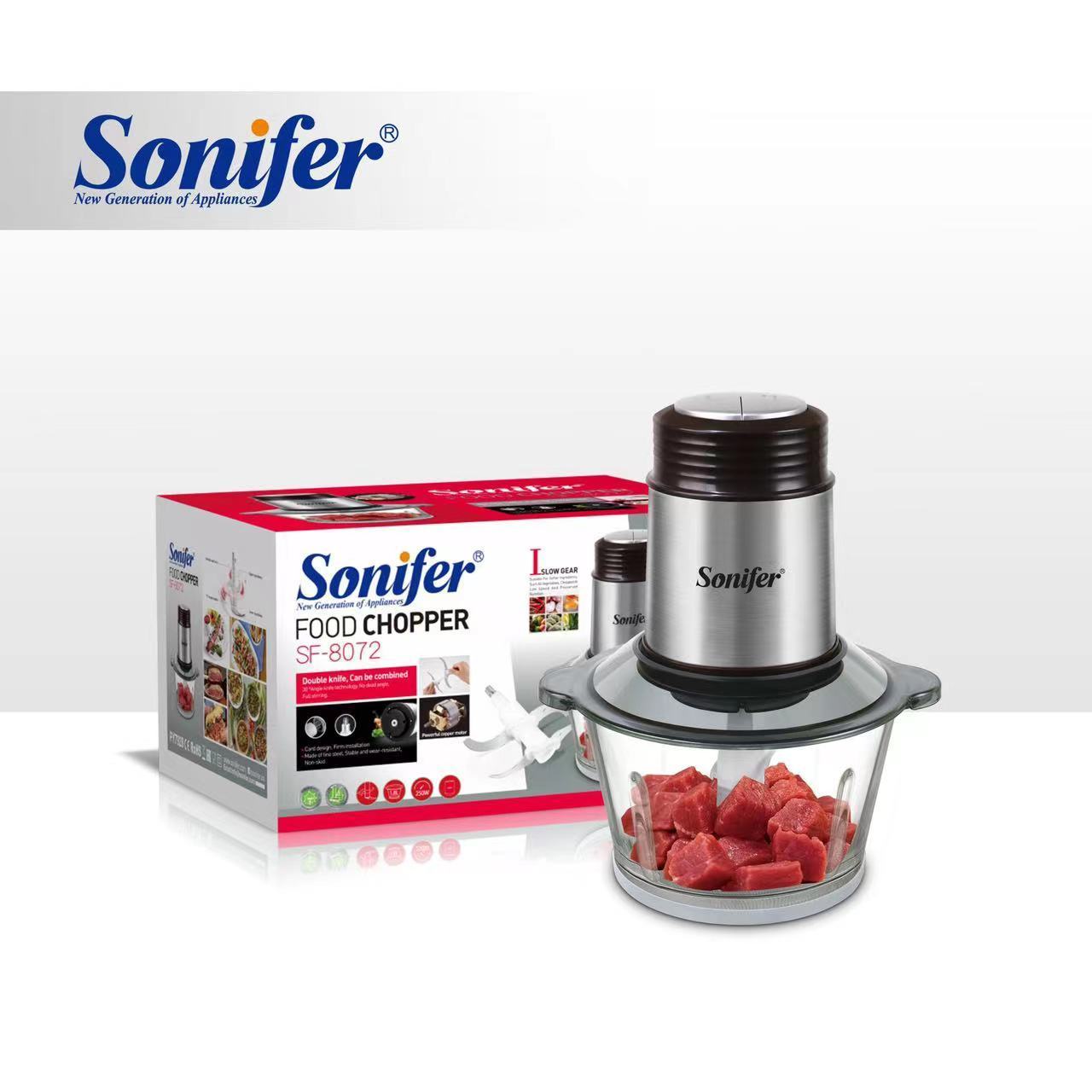 Sonifer SF-8072 wholesale household 1.8L bowl vegetable meat cutter electric glass food chopper