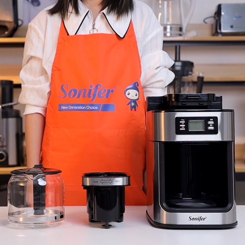 Sonifer SF-3541 home smart digital 1.2 liter electric automatic bean to cup coffee maker with grinder machine