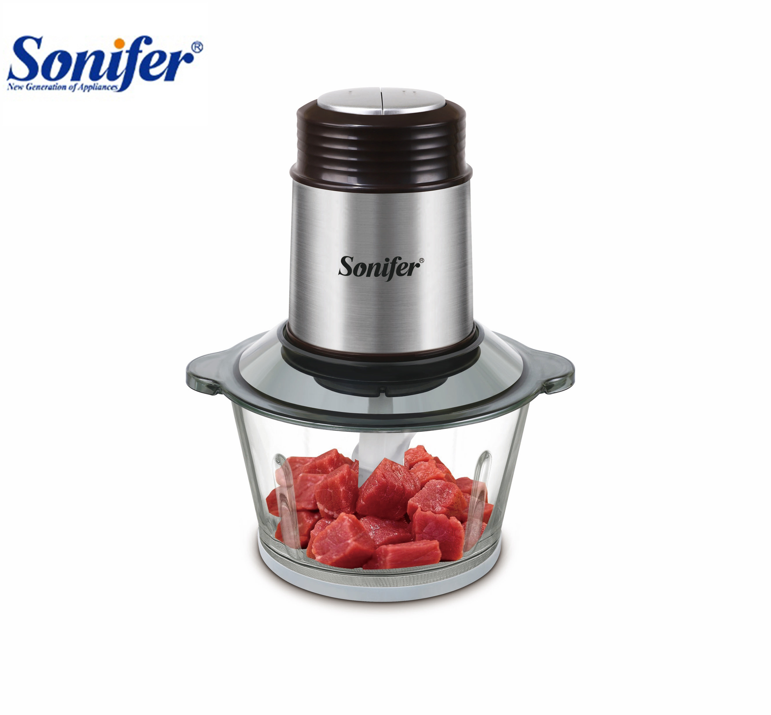 Sonifer SF-8072 wholesale household 1.8L bowl vegetable meat cutter electric glass food chopper