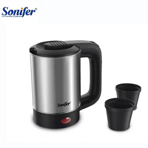 Sonifer SF-2099 household portable with 2 cups personal mini stainless steel travel electric kettle 0.5l