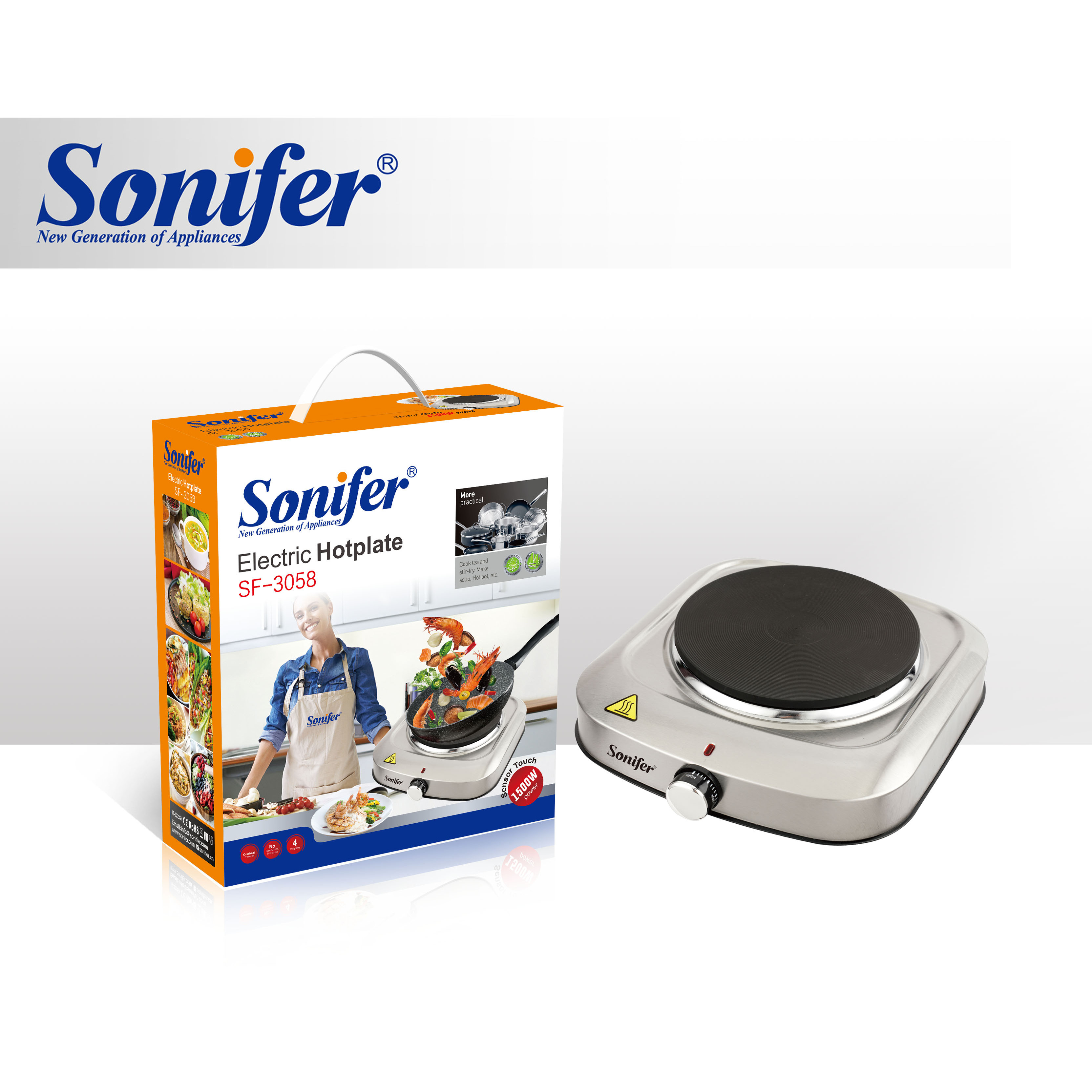 Sonifer SF-3058 new kitchen appliances 1500w heating solid single electric cooking hot plate