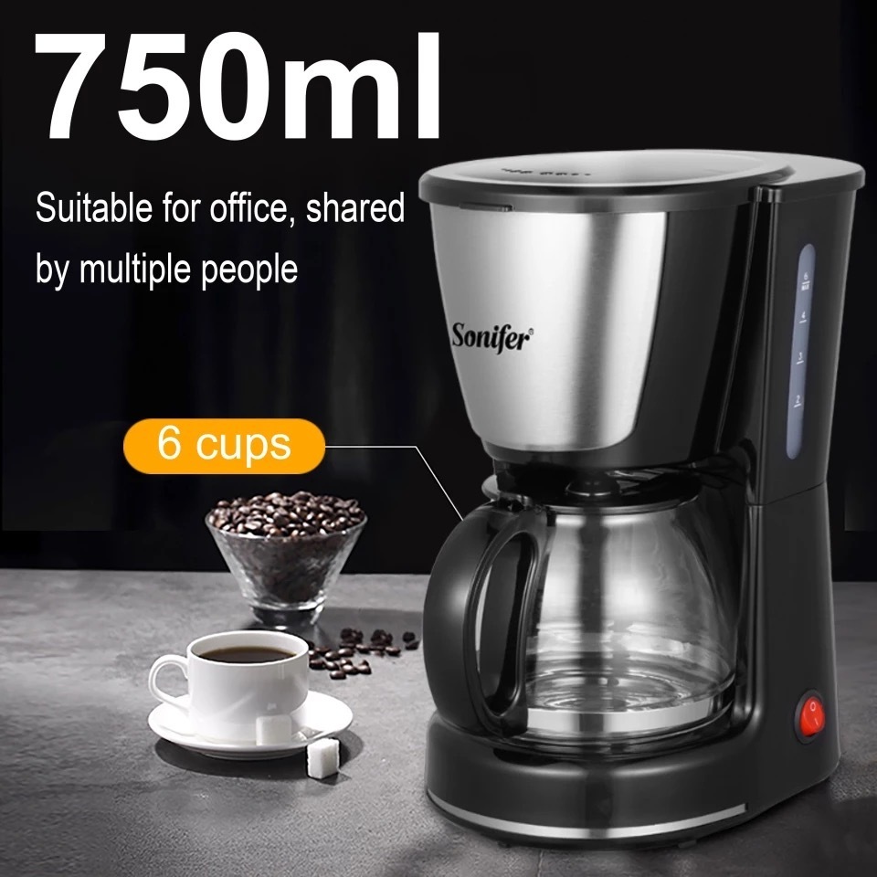 Sonifer SF-3555 wholesale home 220V multifunctional 0.75l single serve brewing mini tea filter drip coffee maker machine