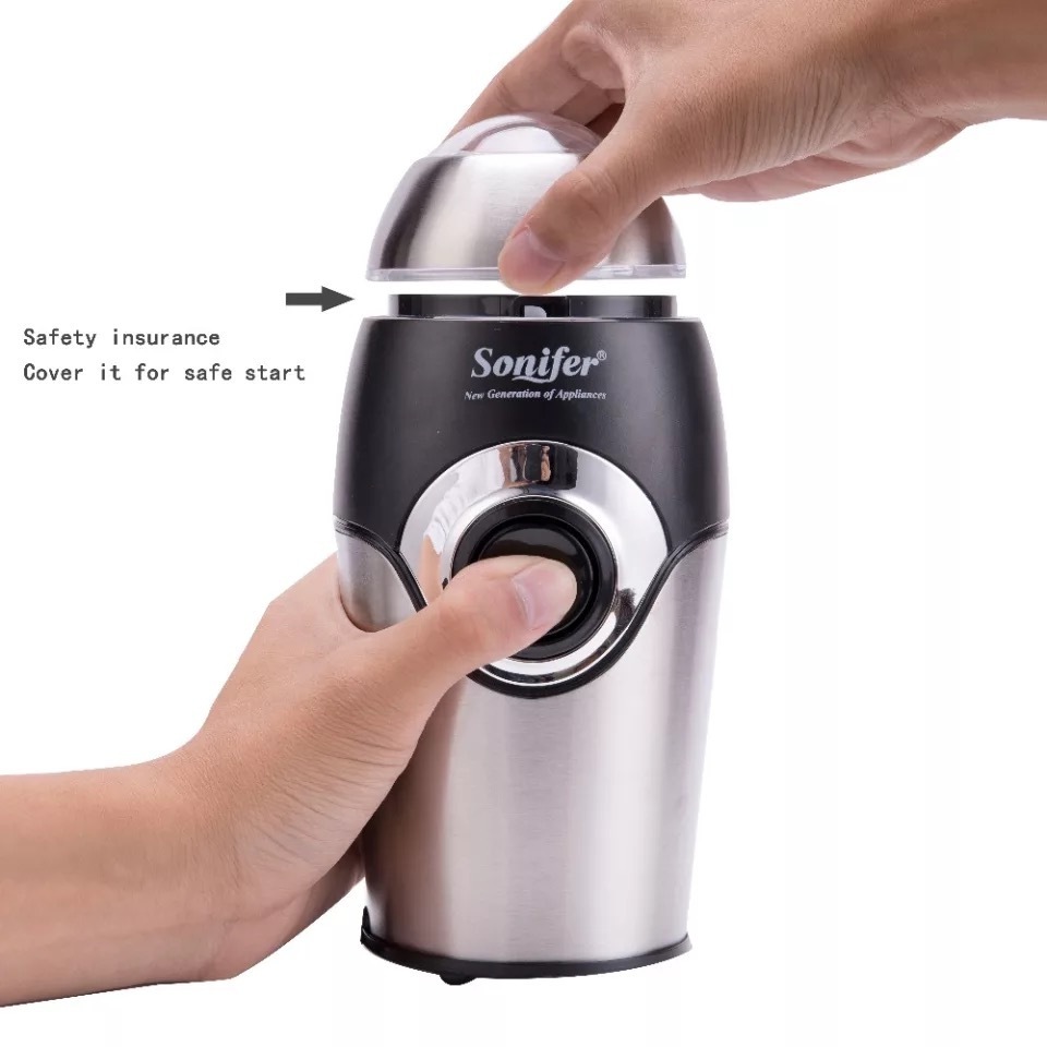 Sonifer SF-3507 wholesale household push button stainless steel blade mini electric coffee bean grinder