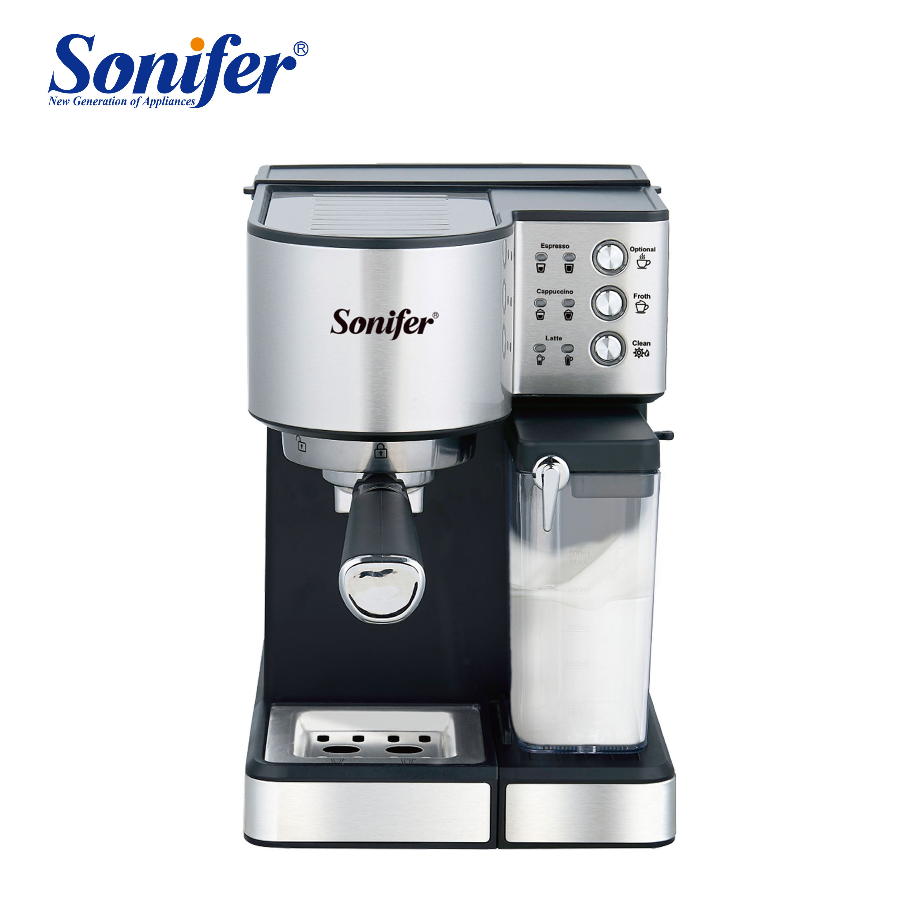 Sonifer SF-3573 New function fully automatic milk frothing system self cleaning program Espresso Coffee Maker