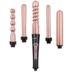 Sonifer SF-9571 Instant Heat Up 5 in 1 Curling Iron Curling Wand Set With Curling 5 Interchangeable Ceramic Curling Wand