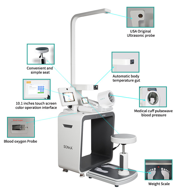 Hospital Medical Clinic Self Service Health Care Weight Scale Touch Screen Body Check Blood Pressure Kiosk