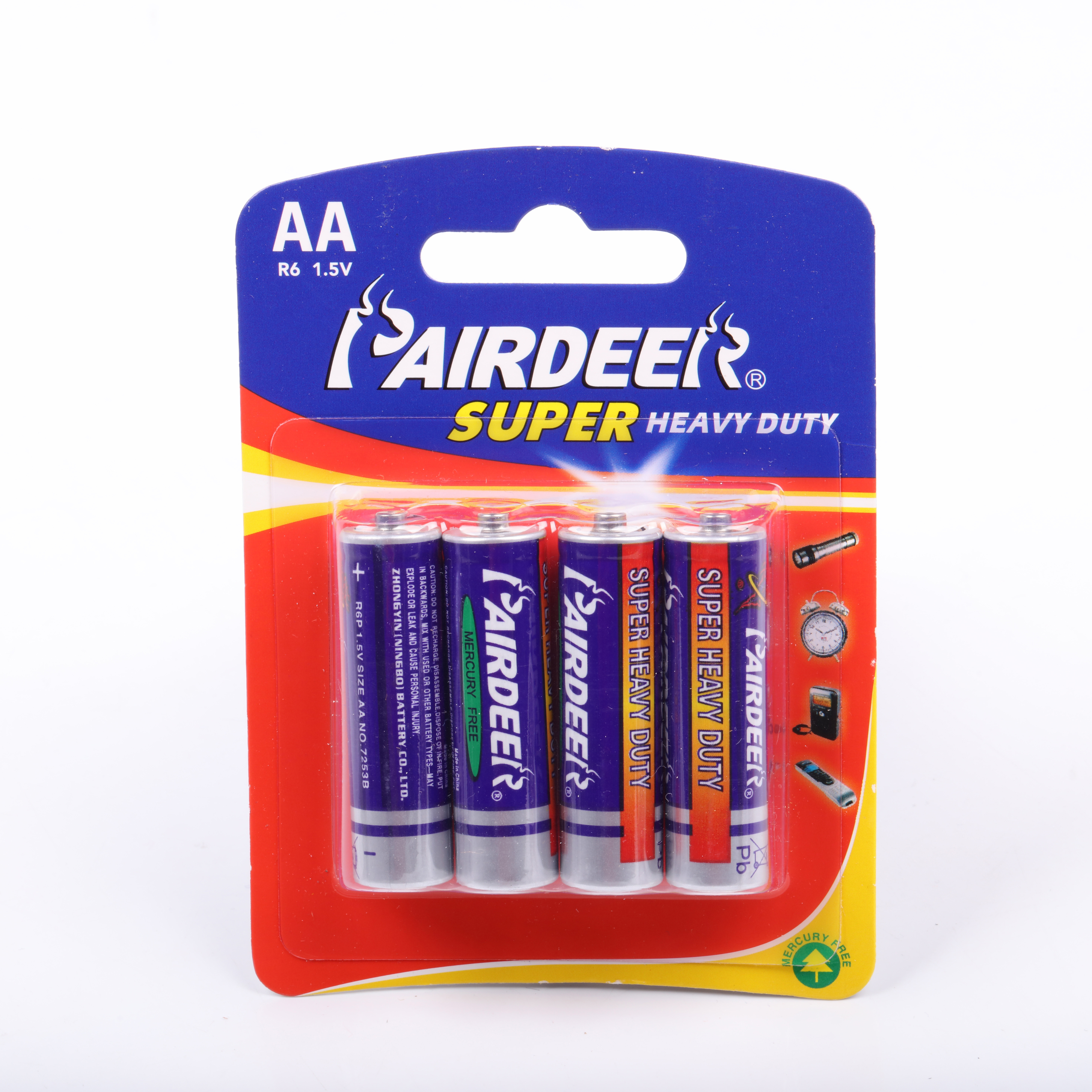 Pairdeer r6 1.5v r6 700mAh size um3 pilas alcalinas aa Zinc Carbon heavy duty dry battery