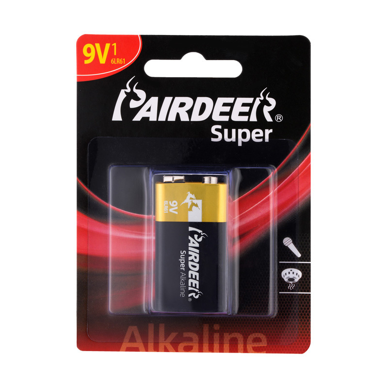 Best Pairdeer 500mAh 9V 6LR61 Super Alkaline china dry heavy duty 9 volt battery