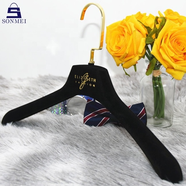 Manufacturer flocked luxury jacket garment coat plastic velvet hangers