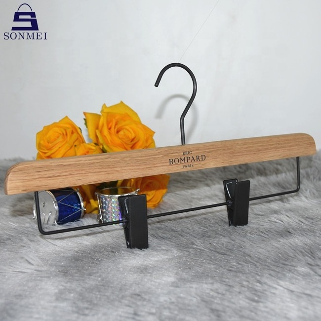 Boutique store natural luxury custom garment oak wooden hanger rack