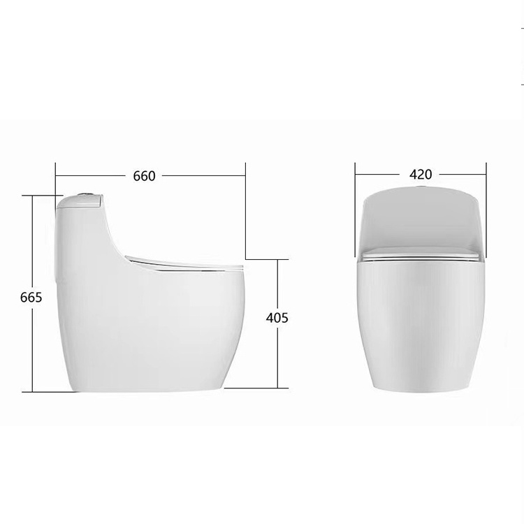 Multi-color Gold Line Toilet Bowl Egg Shape WC Ceramic One Piece Toilet