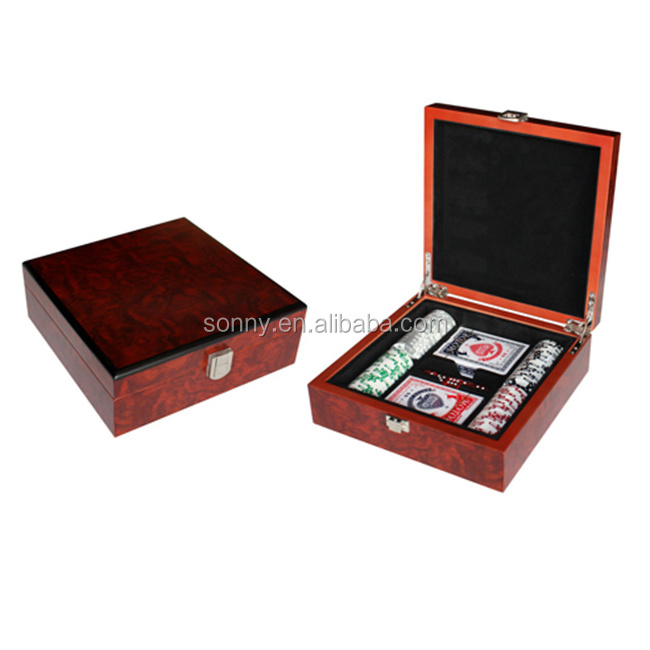 Luxury wooden 500 poker chip set