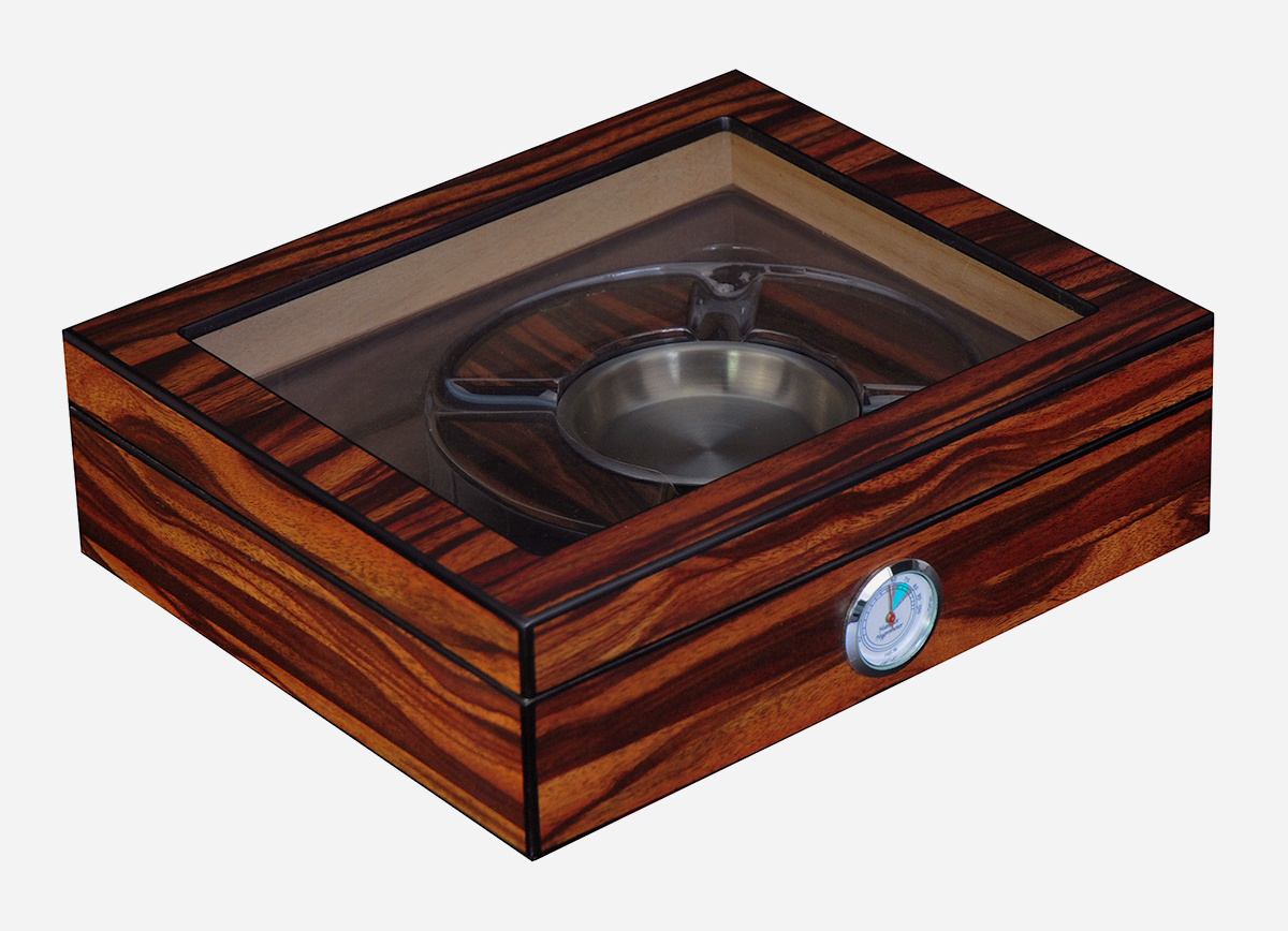 Sonny 20 CT Wooden Cigar Box Ebony Humidor Set with Ashtray Cutter Hygrometer Humidifier