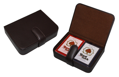 Two Decks Playing Card Set with Ice Burl Wooden Storage Box