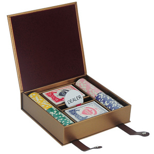 Custom Professional Poker Chip Set with Cards 11.5g 100 Pieces Texas Chips Leather Case