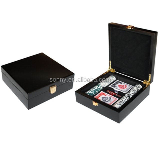 Luxury wooden 500 poker chip set