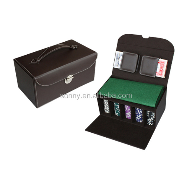 Luxury wooden 500 poker chip set