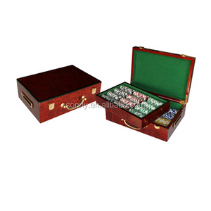 Luxury wooden 500 poker chip set