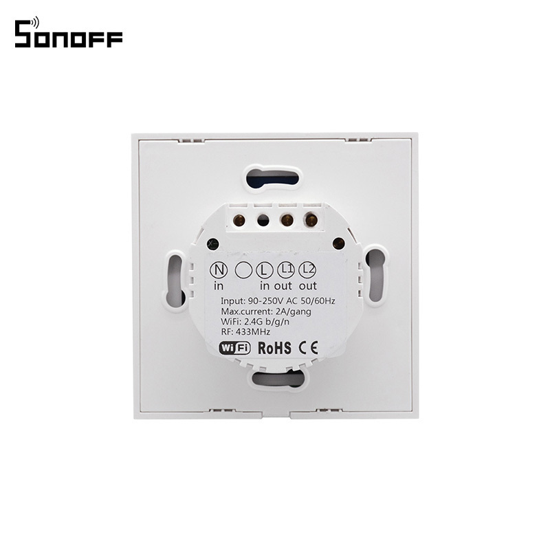 SONOFF T1 EU 1C Smart Touch Screen WiFi RF APP Remote Control Glass Panel LED Backlight 1 Gang 1 Way Wall Wireless Light Switch