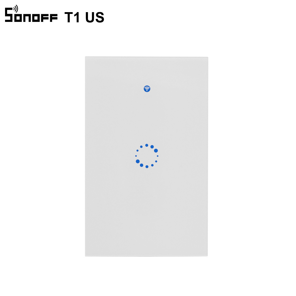 SONOFF T1 US 1C  Wifi 315 RF APP Remote Control Glass Panel 1 Gang  LED Backlight Smart Home 1 Way Wall Light Touch Power Switch