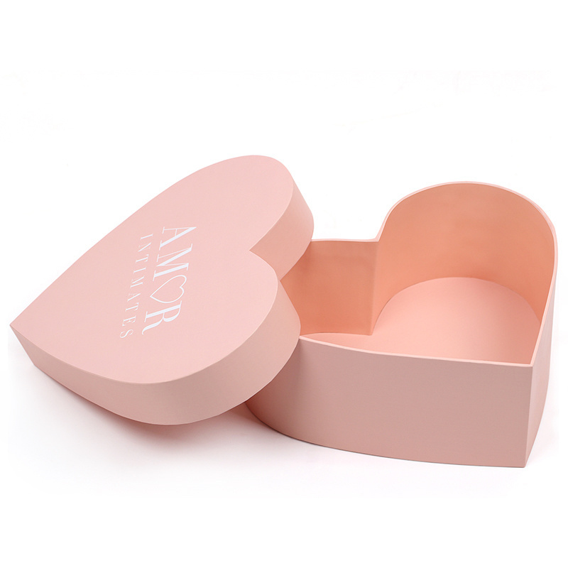 OEM Customized Paper Heart Shape Pink Empty Packaging Box Heart Shaped Boxes Wholesale