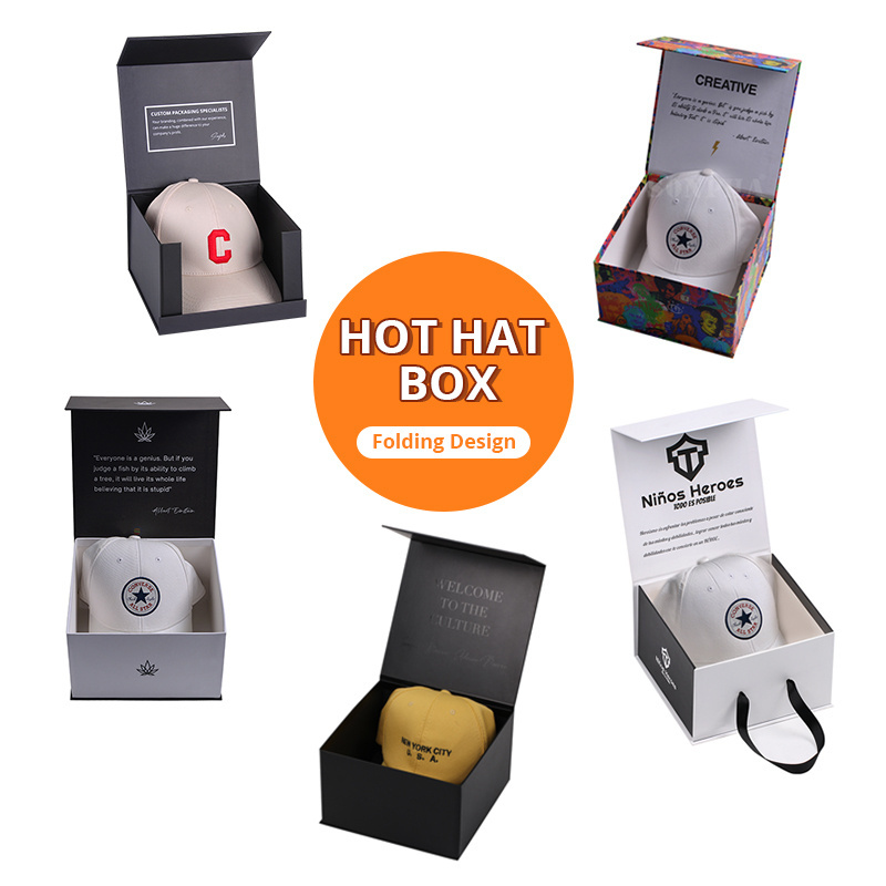 wholesale custom logo hat packaging shipping gift box luxury matte baseball cap box for cap