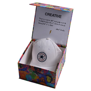 Custom logo printing cardboard colorful baseball cap packaging boxes large big fedora hat box