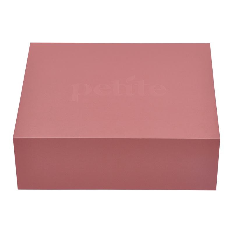 Custom large Pink Flip Flat Magnetic Gift Box With lid Rigid Magnet Folding TShirt Dress Hoodie box packaging for clothes