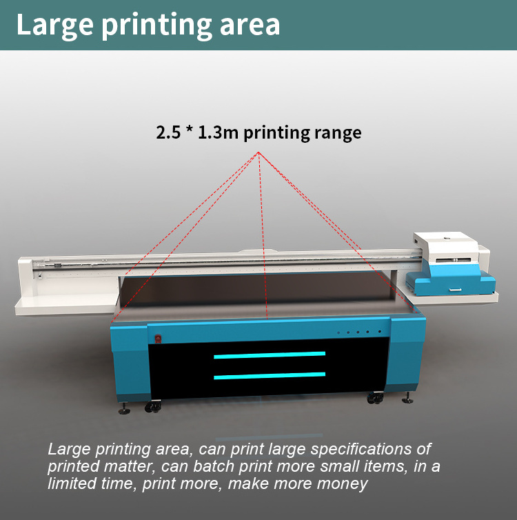 Newest 2.5m Flatbed Big Format Printer Glass Wood PVC Acrylic Phone Case Sticker Paper UV Inkjet Printer Metal Printing Machine