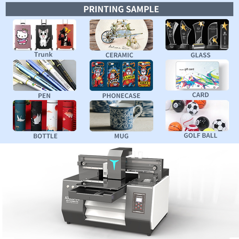 Sonpuu UV Mini Flatbed Inkjet Printer Portable Printing Glass Metal Leather UV Flatbed Printer Machine