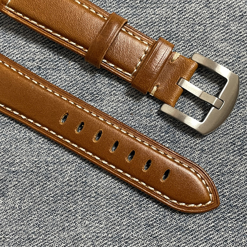 Handmade Retro Watch Bands 18mm 20mm 22mm 24mm Quick Release Vintage Oil Wax Calfskin Leather Watch Straps Replacement