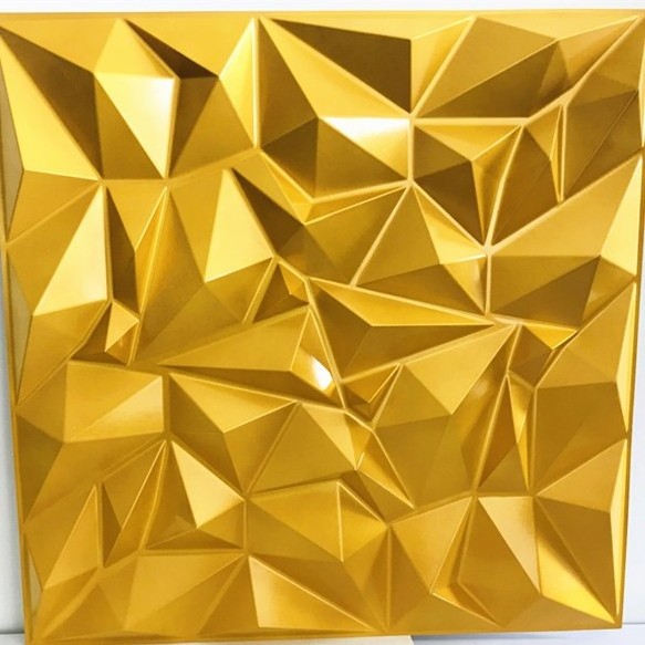 Home Interior Decorative Waterproof Shining Gold Diamond Design Pvc 3d Diamond Wall Panel