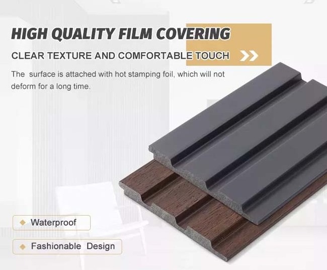 Factory Waterproof Multi-color Ps Wooden Wall Panel Charcoal Sheet Panel Louvers Panel Covering