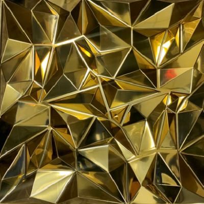 Hot Sale Home Interior Modern Design Decorative Gold Pvc 3d Diamond Wall Panel